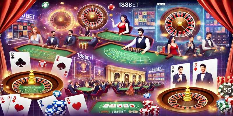 Trải nghiệm casino 188Bet với các trò chơi hấp dẫn và dealer trực tuyến